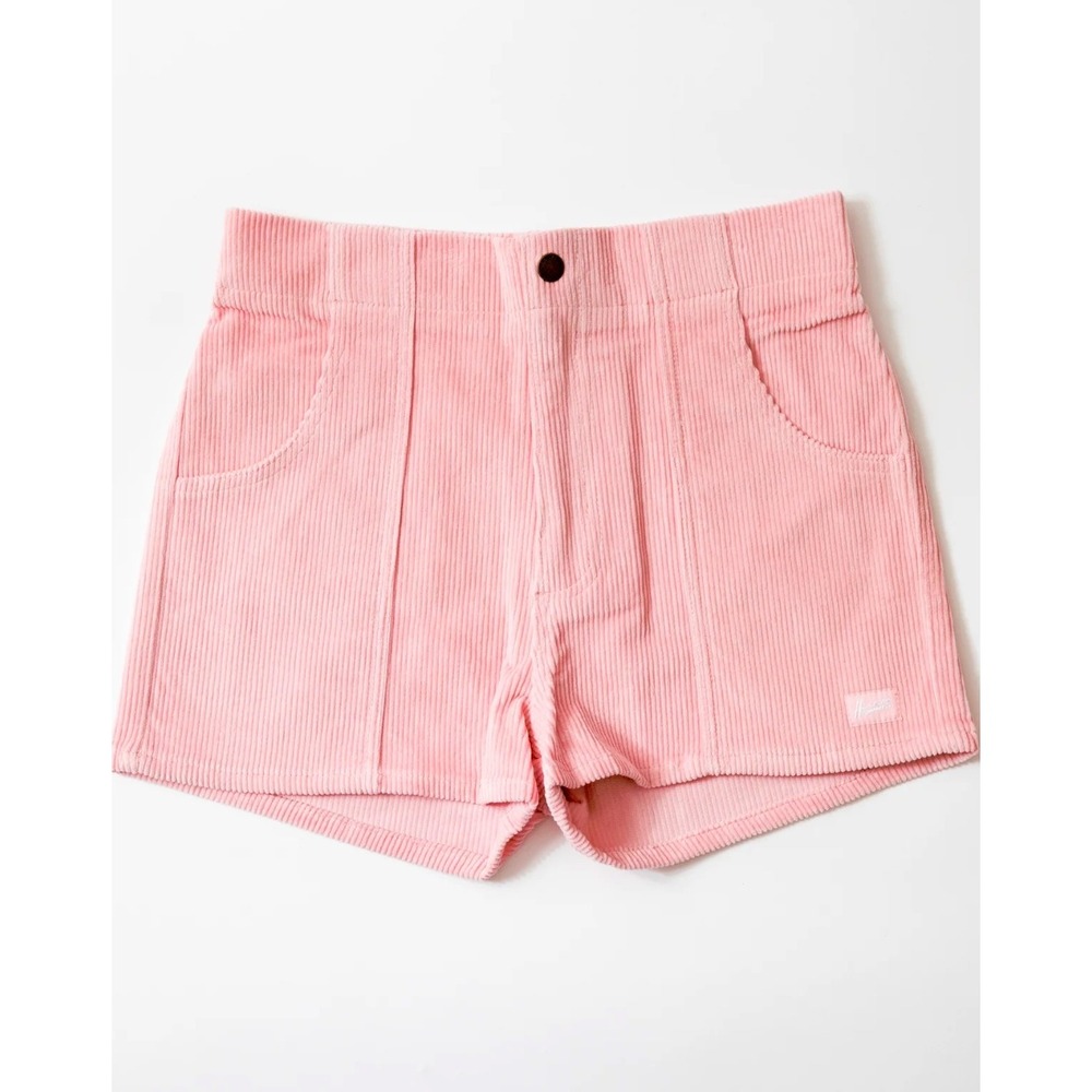Hammies Corduroy Shorts Womens 28 Pink Retro High Waist